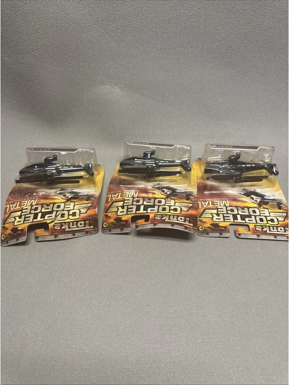 Tonka Metal SWAT Team Helicopter Lot Of 3 Copter Force 1/64 S.W.A.T. Not Mint